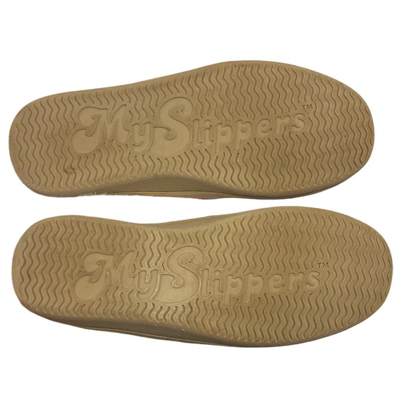 MySlippers Women Scuff Slippers Pink Faux Fur Lined Suede House Shoes Loungewear - Picture 6 of 7